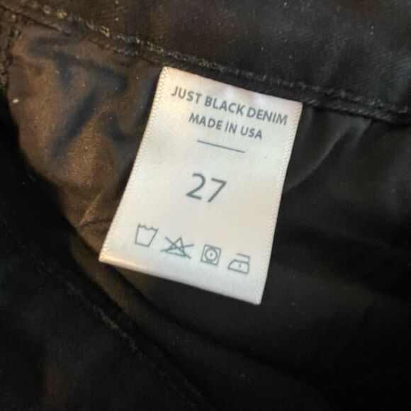 Just Black Denim stretch racer stripe frayed hem jeans size 27 - Picture 6 of 9